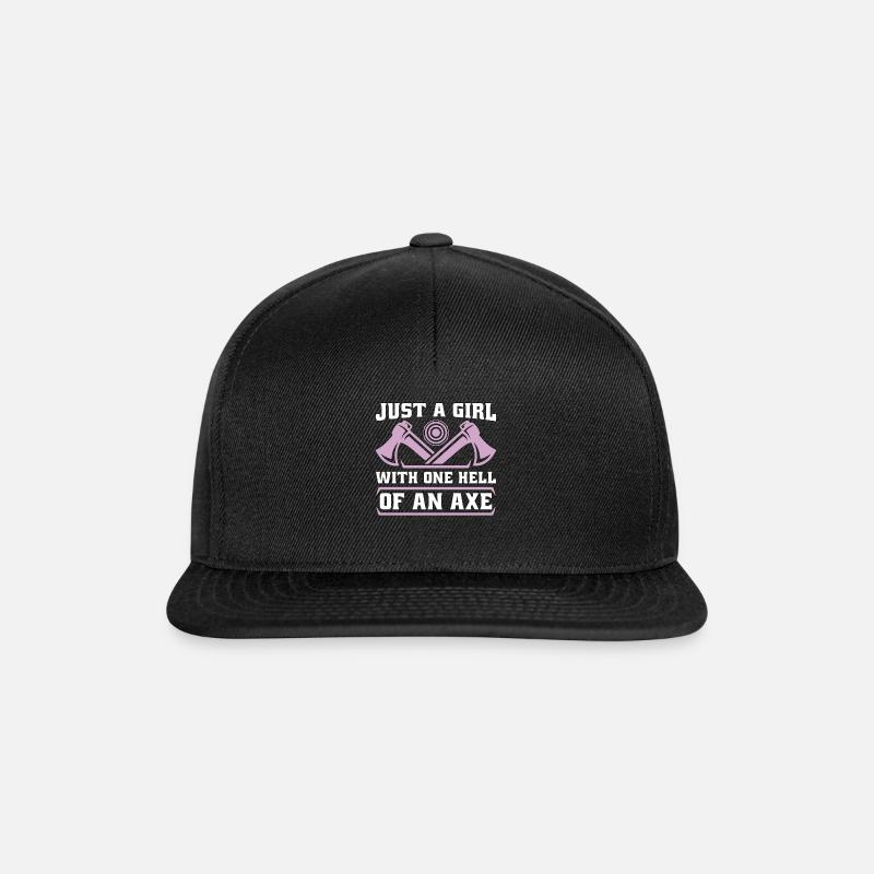 Axe Throwing Just A Girl With One Hell Woodworking - Snapback Cap - black/black