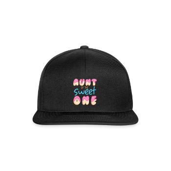 Tante von Sweet One First Birthday Party Matching - Snapback Cap - Schwarz/Schwarz - Vorne