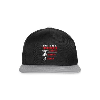 Triathlon Athlet Triathlet Schwimmen Radfahren Laufen - Snapback Cap - Schwarz/Grau - Vorne