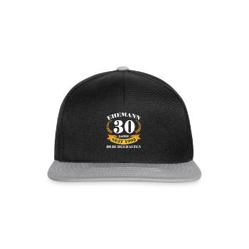 30. Hochzeitstag Ehemann Perlenhochzeit Geschenk - Snapback Cap - Schwarz/Grau - Vorne