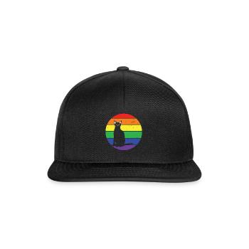 Rainbow Cat Gay LGBTQ Arc-en-ciel LGBT Mois de la fierté LGBT - Casquette snapback - noir/noir - Devant