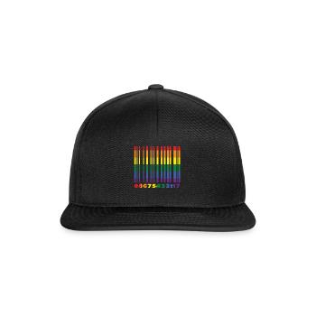 Bar Code Gay LGBTQ Rainbow LGBT Pride Month - Snapback Cap - black/black - Front