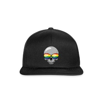 Skeleton Gay LGBTQ Rainbow LGBT Pride Month - Snapback Cap - black/black - Front