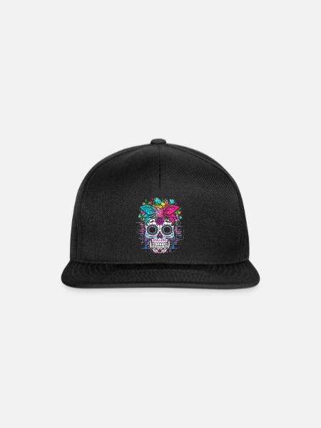 Fantastischer Muertos Drip Rave Music Party Techno Beat - Snapback Cap - Schwarz/Schwarz