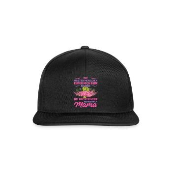 Mutter Mama Tochter Geschenk - Snapback Cap - Schwarz/Schwarz - Vorne
