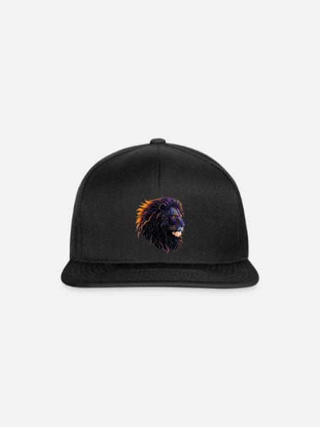 Colorful lion head - Snapback Cap - Schwarz/Schwarz