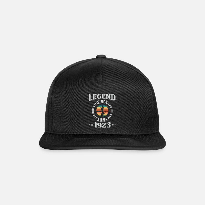 Legende seit Juni 1923 Angel-Geburtstag - Snapback Cap - Schwarz/Schwarz