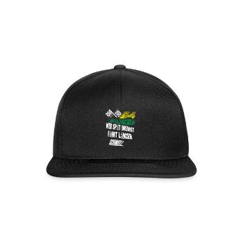 24 stunden flag wer spät bremst - Snapback Cap - Schwarz/Schwarz - Vorne