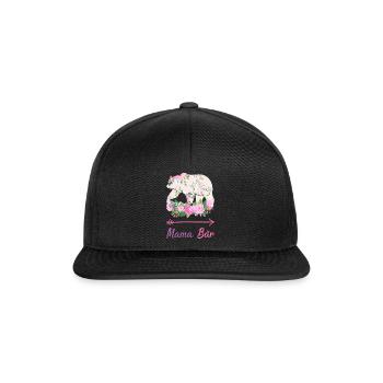 Mama Bär Mama Bär Geschenk - Snapback Cap - Schwarz/Schwarz - Vorne