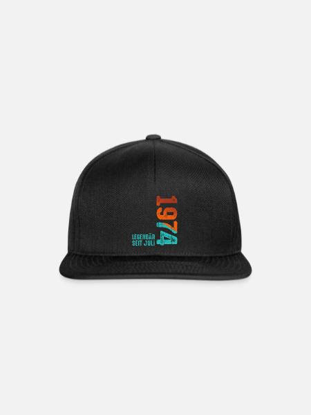Limited Edition Juli 1974 Legendär Seit Juli 1974 - Snapback Cap - Schwarz/Schwarz