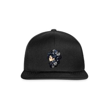 Gothic woman with flowers magic of dark beauty - Snapback Cap - black/black - Front