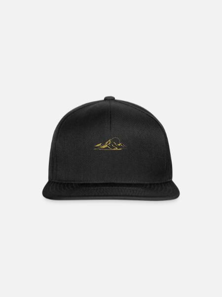 Berglandschaft gold - Snapback Cap - Schwarz/Schwarz