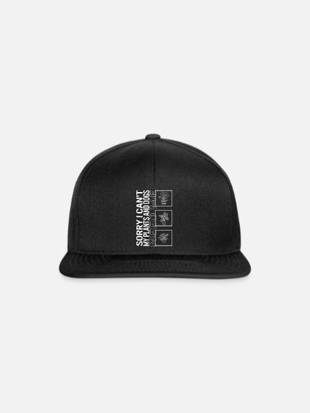 Tut mir leid, dass meine Pflanzen und Hunde mich nicht brauchen, Garten - Snapback Cap - Schwarz/Schwarz