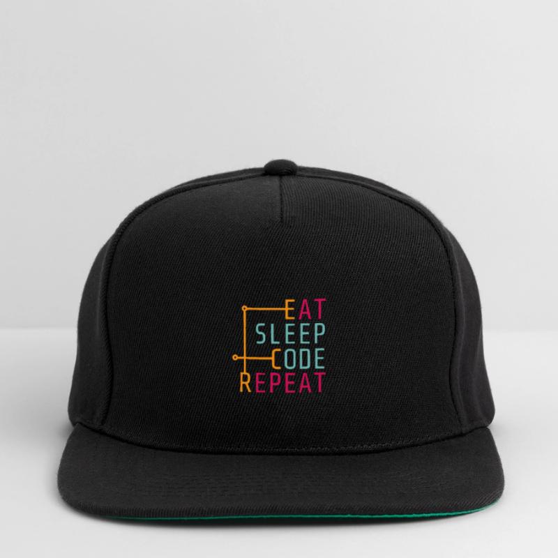 Eat Sleep Code-Wiederholung - Coder Developer Computer Snapback Cap