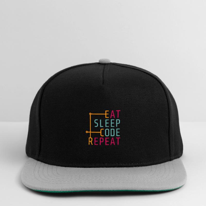 Eat Sleep Code Repeat - Coder Developer Computer Snapback Cap