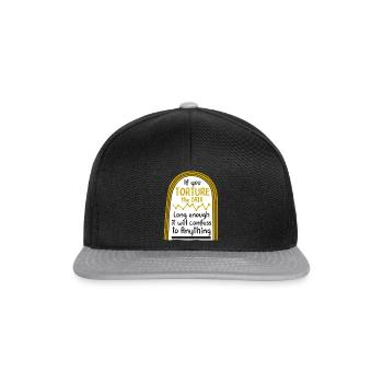 Datenanalysten-Hemd, Wenn Sie das Daten-T-Shirt quälen, - Snapback Cap - Schwarz/Grau - Vorne