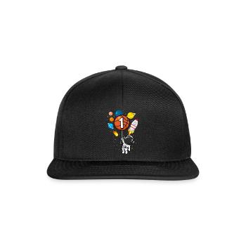 JHON Kids Birthday Astronaut 1 Year Old Birthday - Snapback Cap - black/black - Front