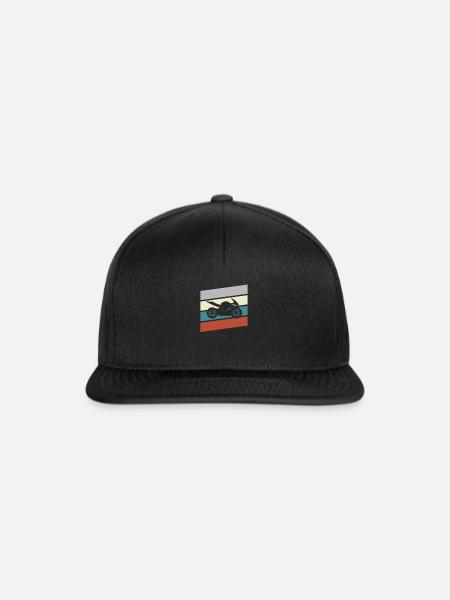 Motorrad Retro - Snapback Cap - Schwarz/Schwarz