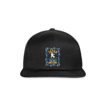 World Down Syndrome Day Shirt, Extra Chromosome - Snapback Cap - black/black - Front