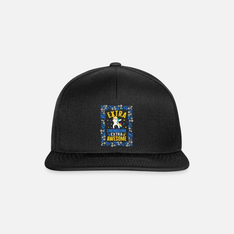 Welt-Down-Syndrom-Tagesshirt, extra Chromosom - Snapback Cap - Schwarz/Schwarz