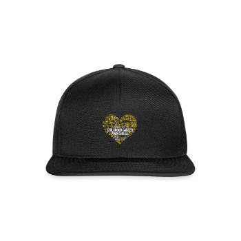 Wortwolke September: Bewusstsein für Kinderkrebs - Snapback Cap - Schwarz/Schwarz - Vorne