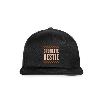 Freundschaftshemd, Brünette Blondine Bestie Niedliches T-Shirt - Snapback Cap - Schwarz/Schwarz - Vorne