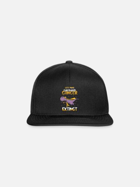 September Unterstützung Dinosaurier Kinderkrebs - Snapback Cap - Schwarz/Schwarz