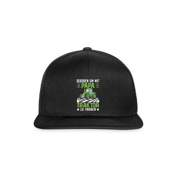 Geboren Traktor Schule Kinder - Snapback Cap - Schwarz/Schwarz - Vorne