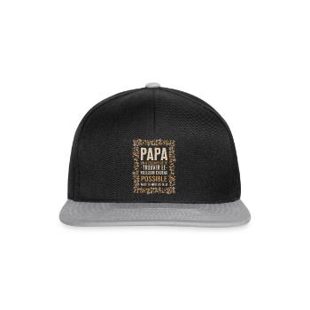 Papa On A Essaye De Te Trouver Le Meilleur Cadeau - Casquette snapback - noir/gris - Devant