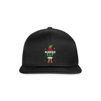 Bearded Elf Santa Winter Holiday Christmas - Snapback Cap - black/black - Front
