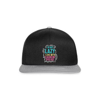 Sjögren's Syndrome Awareness Shirt, Ich bin nicht faul - Snapback Cap - Schwarz/Grau - Vorne