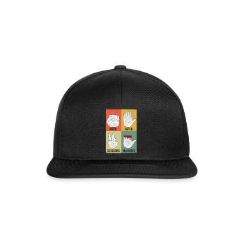 Retro Pet Dog Shepherd Rock Paper Malinois belge - Casquette snapback - noir/noir - Devant