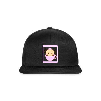 Axolotl Shirt, Axolotl In A Cup Cute Anime Tee, - Casquette snapback - noir/noir - Devant