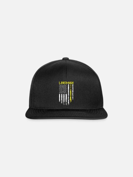 Retro Elektroinstallateur - Leitungsmonteur - Snapback Cap - Schwarz/Schwarz