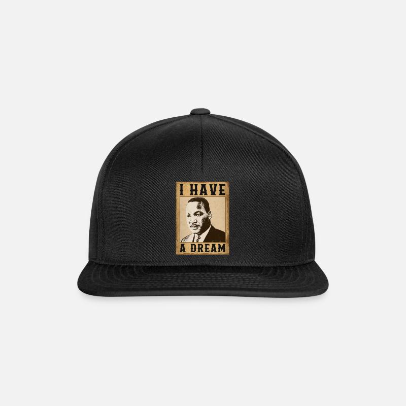 MLK Day Shirt, Ich habe ein Traum-T-Shirt, BLM MLK Monat - Snapback Cap - Schwarz/Schwarz
