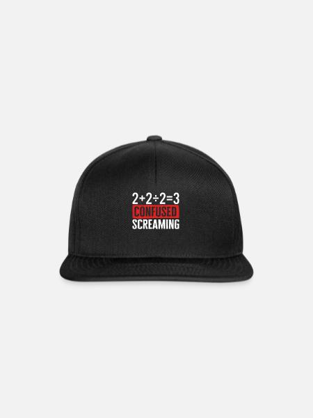 Mathe-Gleichungs-T-Shirt, Verwirrtes schreiendes T-Shirt, Mathe - Snapback Cap - Schwarz/Schwarz