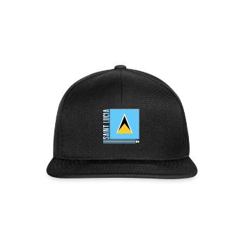 Caribbean Shirt, Saint Lucia Flag Design Tee, - Snapback Cap - black/black - Front