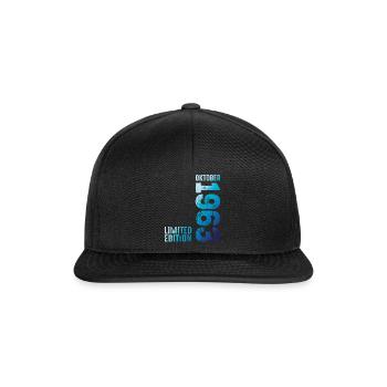 For October 1963 Year 1963 Retro 1963 Vintage 1963 - Snapback Cap - Schwarz/Schwarz - Vorne