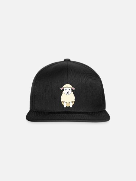 Süßes Schaf Schafherde Wolle - Snapback Cap - Schwarz/Schwarz