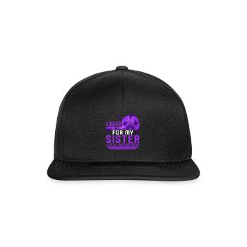 T-shirt de sensibilisation au lupus, je porte du violet pour ma sœur - Casquette snapback - noir/noir - Devant
