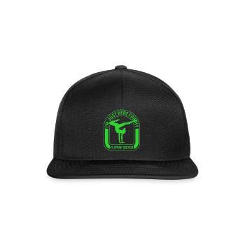 Chemise de gymnastique, je suis juste là pour mon flippin - Casquette snapback - noir/noir - Devant