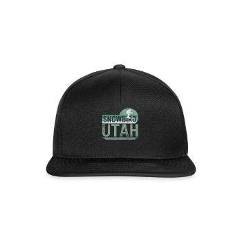 Ski-Shirt, Snowbird Utah Skifahren Vintage Design - Snapback Cap - Schwarz/Schwarz - Vorne
