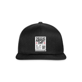 Urlaubshemd, das ist mein Flughafenhemd-Datum - Snapback Cap - Schwarz/Schwarz - Vorne