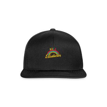 Teacher Shirt, Hola Estudiantes Rainbow Tee, Back - Snapback Cap - black/black - Front