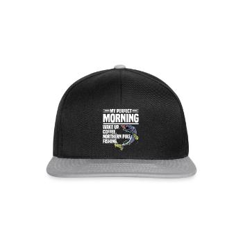 Northern Pike Fisherman Pike Fishing Rod Pike Fish - Snapback Cap - black/grey - Front