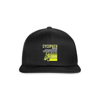 Radfahrer-Shirt, Cycopath-T-Shirt, Geschenk für Radfahrer - Snapback Cap - Schwarz/Schwarz - Vorne