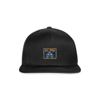 Logopäden-Shirt, All Done T-Shirt, SLP Speech - Snapback Cap - Schwarz/Schwarz - Vorne