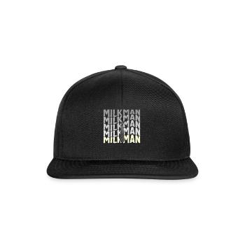 Couple Shirt, Milk Man Tee, Gift For Matching - Snapback Cap - black/black - Front
