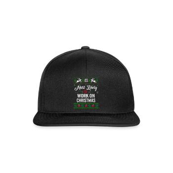 Les plus susceptibles de travailler sur une chemise de Noël, femmes - Casquette snapback - noir/noir - Devant