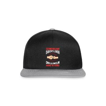 Oma Großmutter und Enkelin - Snapback Cap - Schwarz/Grau - Vorne